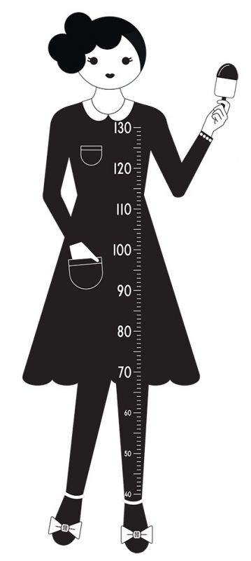 Measure Woman Wall Sticker Measuring Bar Design Letters Single Piece